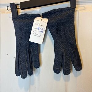 Stylish Women's Blue Leather Cashmere Lined Gloves Made in Italy